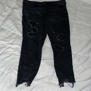 American Eagle distressed black stretch jeans